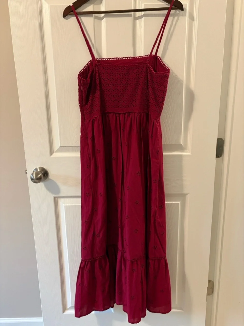 LOFT Eyelet Tiered Strappy Midi Dress - Picture 4 of 6